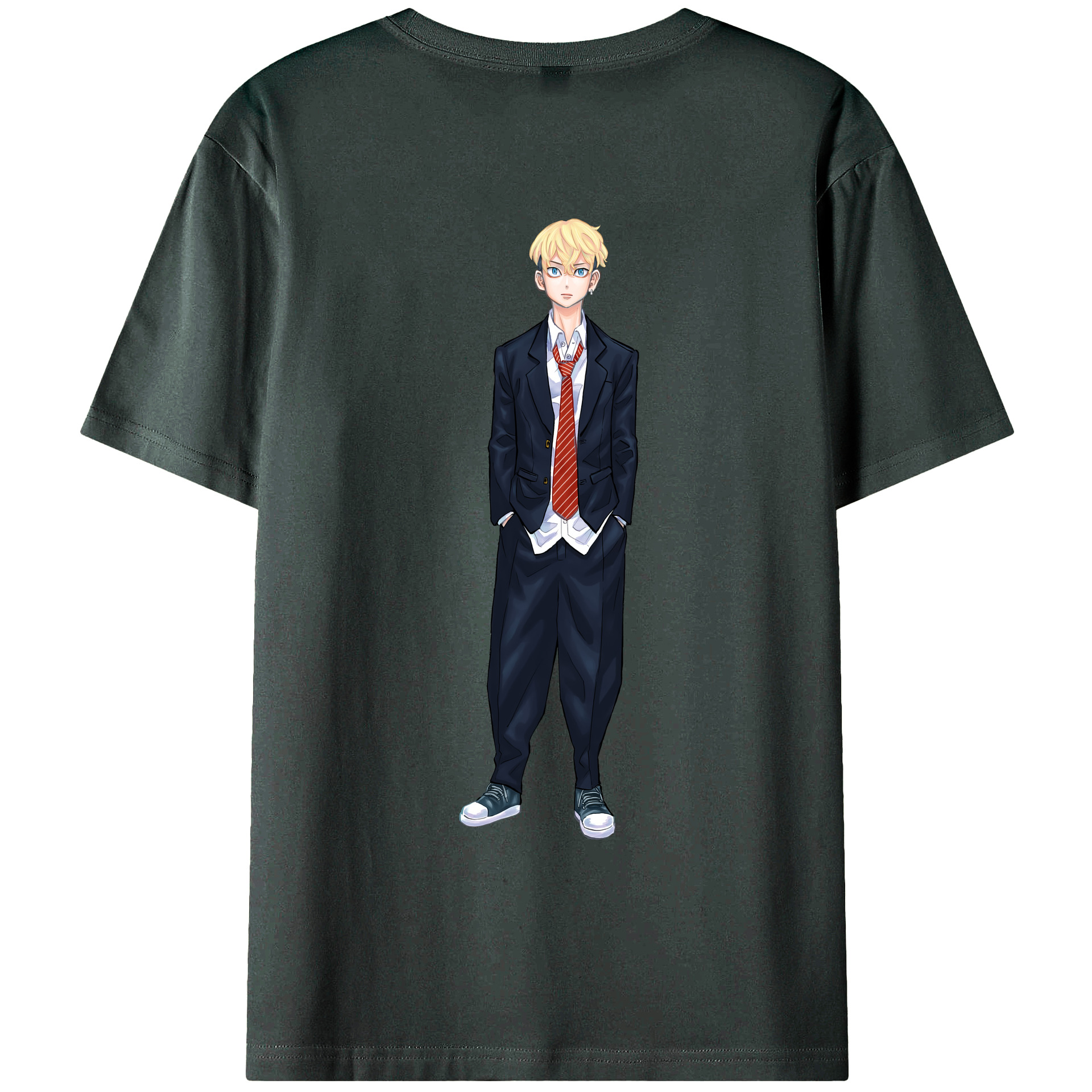 （画像用） 東京リベンジャーズ Tokyo Revengers 綿100％ メンズ半袖Tシャツ（バックプリント） 通気性
